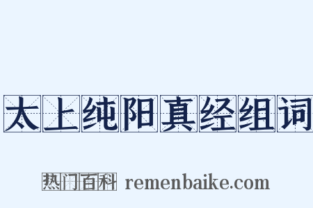太上纯阳真经组词是什么意思的图片